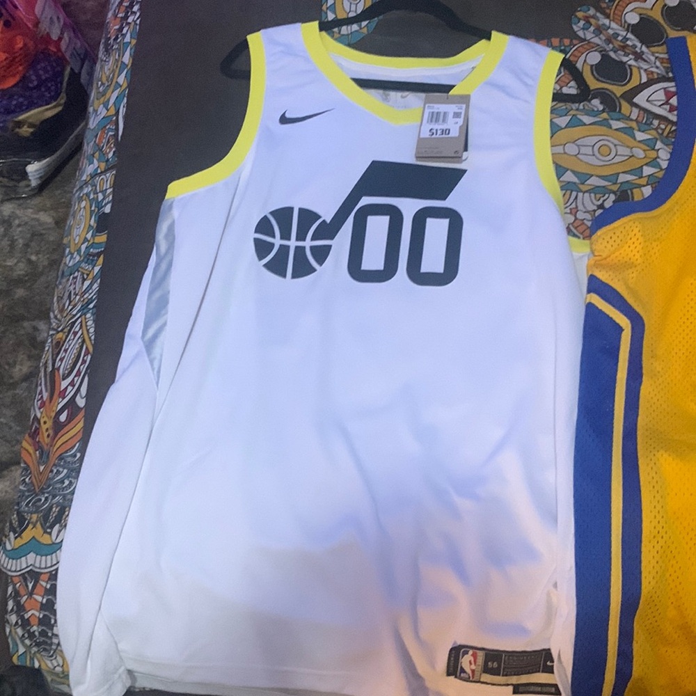 Clarkson #00 white with yellow trim Jazz jersey !brand new! XXL